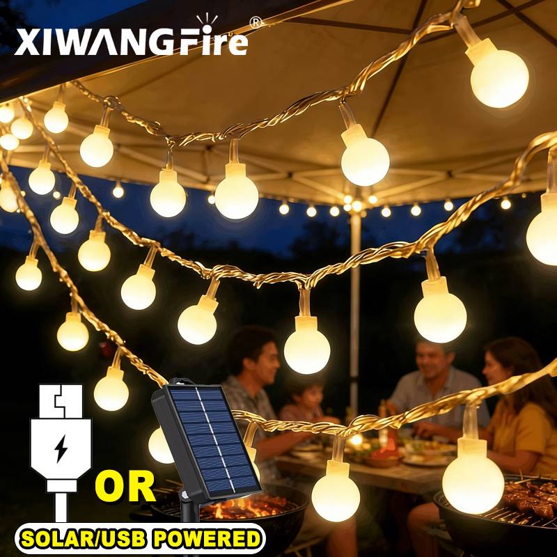 Lighting Decor For Room - Lampki solarne/USB/bateryjne, 3-10M, kule LED, wodoodporne,