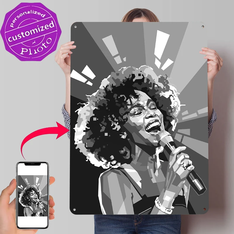 Lighting Decor Houston - Portret Whitney Houston w stylu pop-art,