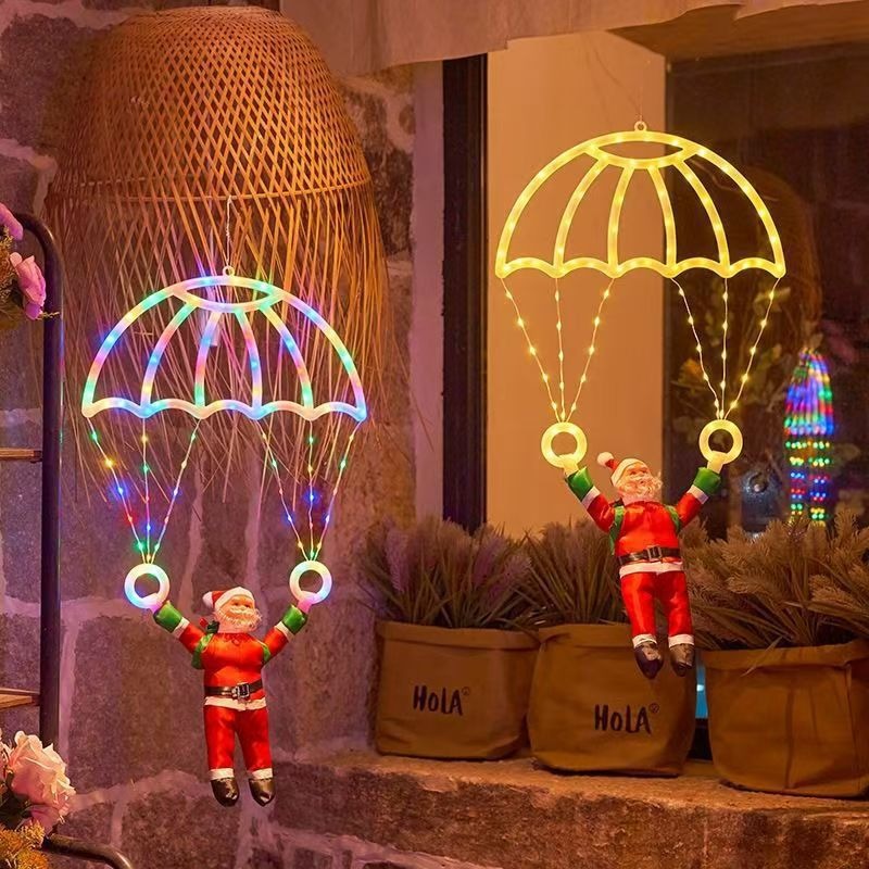 Pendant Lighting Christmas Decor - Świąteczne lampki LED w kształcie spadochronu