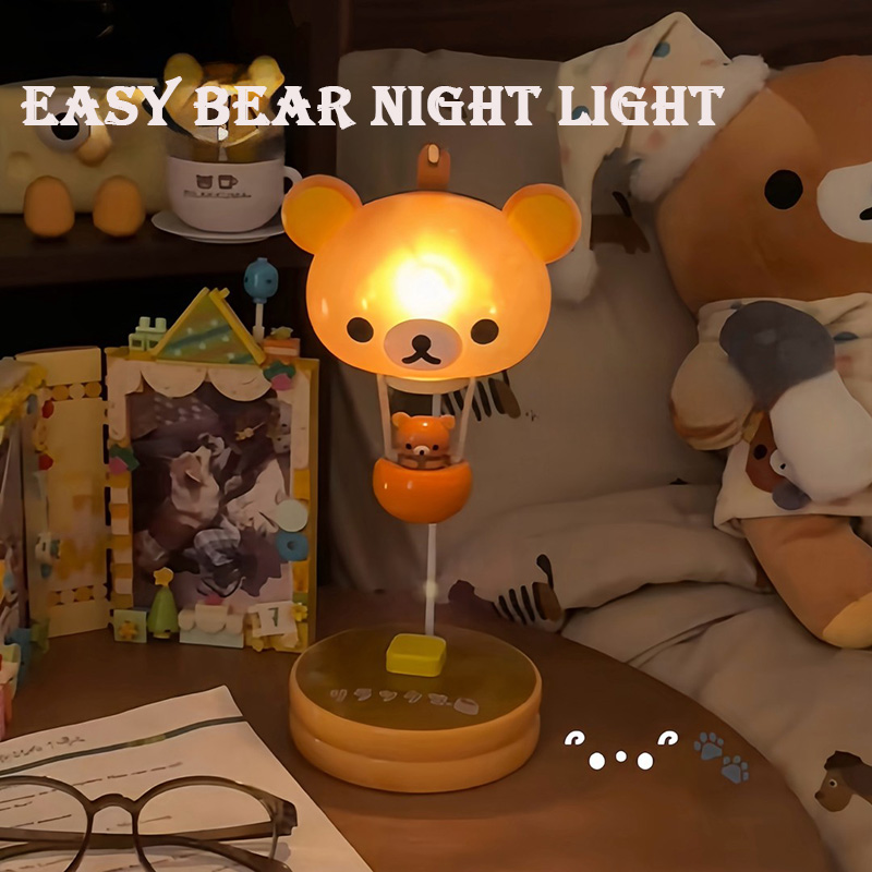 Bedroom Lighting Decor Ideas - Lampka Nocna Rilakkuma Balon z Drewnianą
