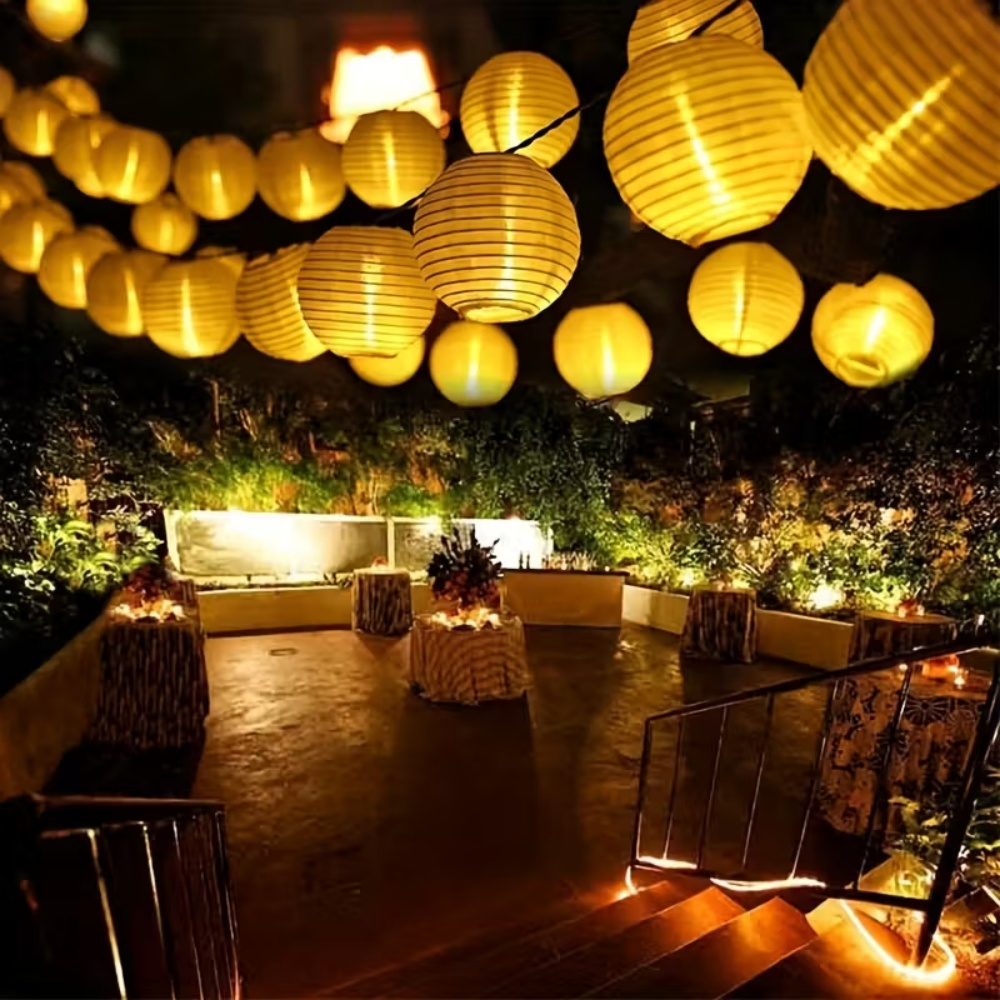 Lantern Paper Solar - 10/20 LED Papierowe Lampiony, Lampki Dekoracyjne