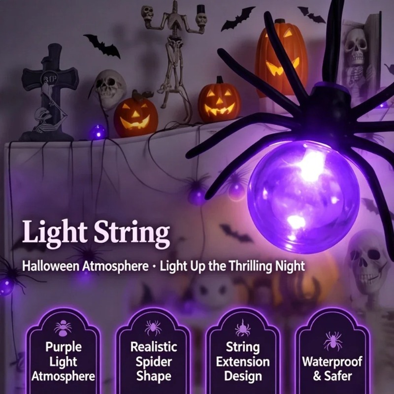 Lighting Decor Outdoor - Lampki LED w kształcie pająków na