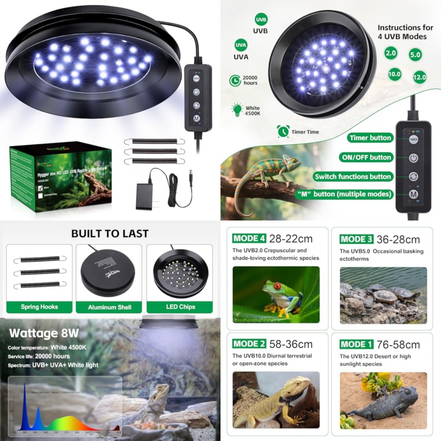 Gecko Lighting & Decor - Światło UVB dla gadów z regulacją
