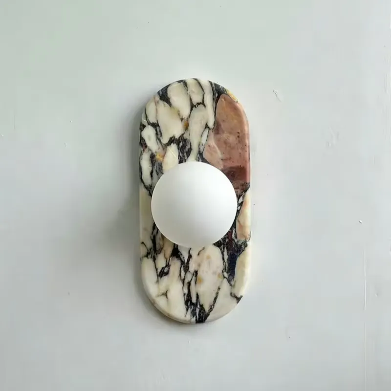 Lighting Decor For Room - Minimalistyczna lampa ścienna z naturalnego marmuru