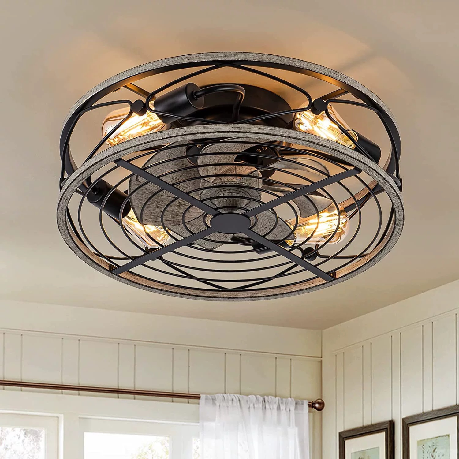 Decor Lighting Ceiling Fans - Inteligentny wentylator sufitowy z oświetleniem, pilotem,