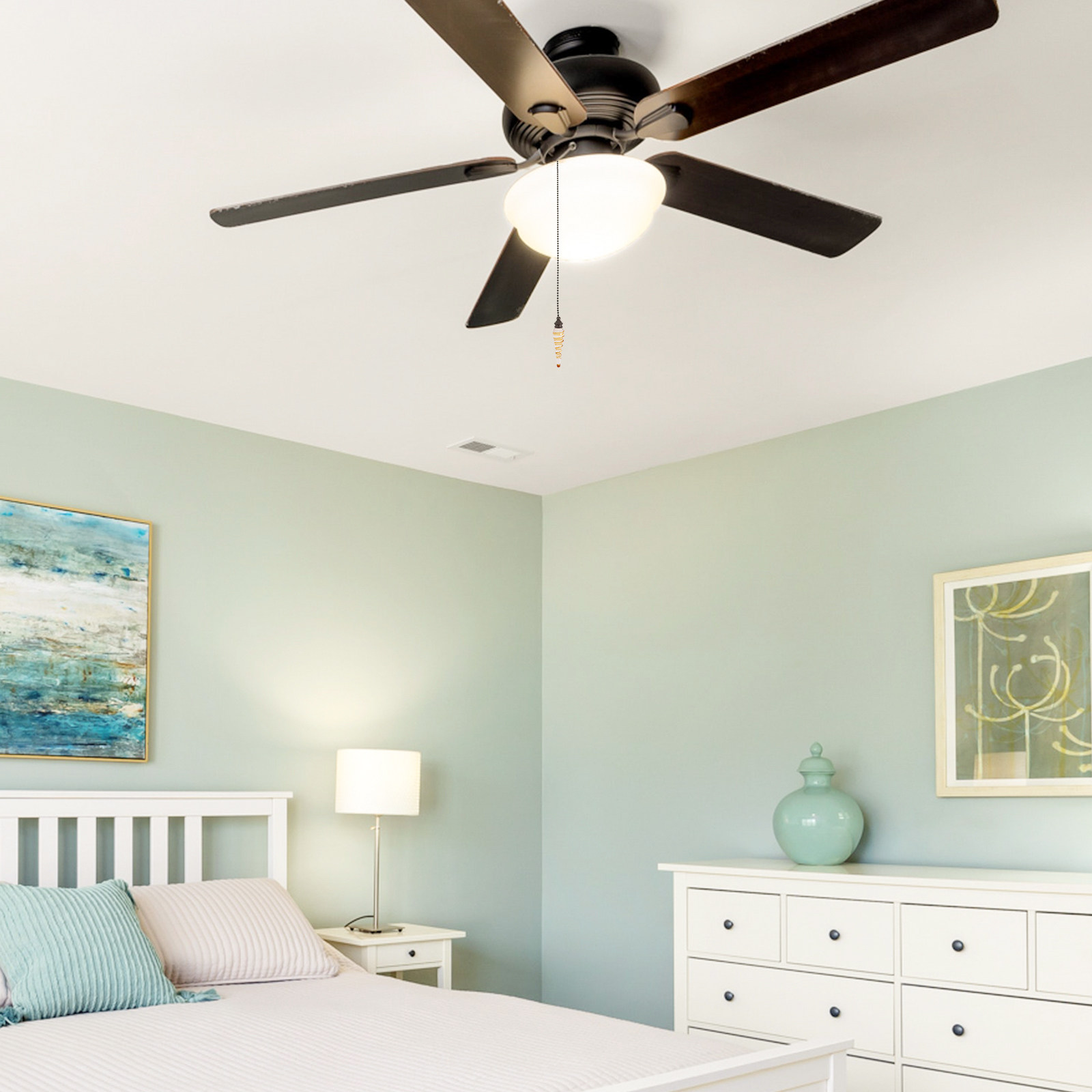 Decor Lighting Ceiling Fans - Szklany i metalowy przedłużacz łańcucha do