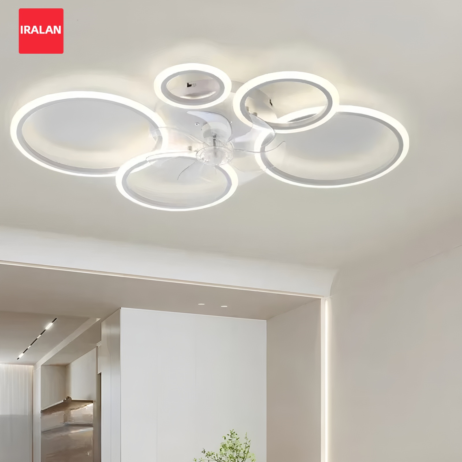Decor Lighting Ceiling Fans - Wentylator sufitowy z oświetleniem LED, nordycki