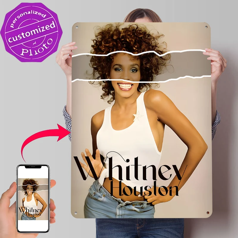Lighting Decor Houston - Whitney Houston Lekko Trójwymiarowy Plakat Personalizowane