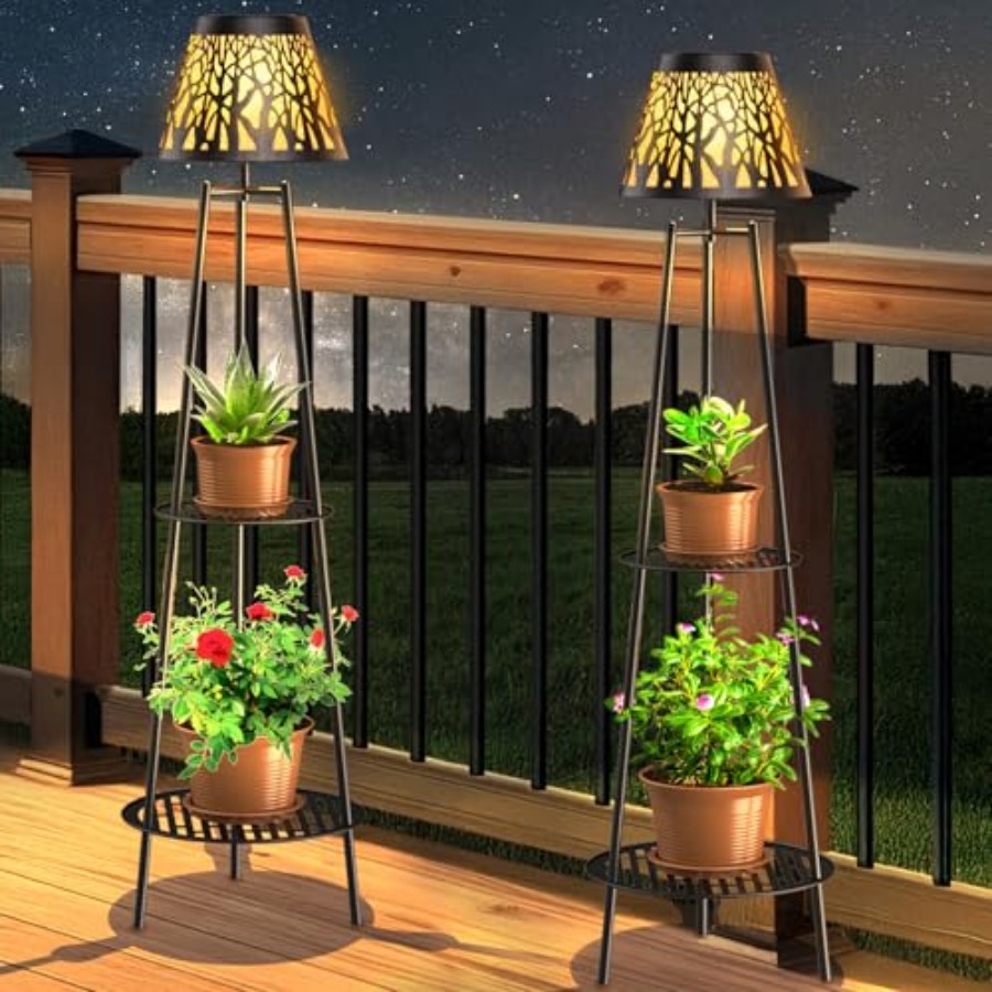 Lighting Decor Outdoor - Zestaw 2 zewnętrznych solarnych lamp podłogowych