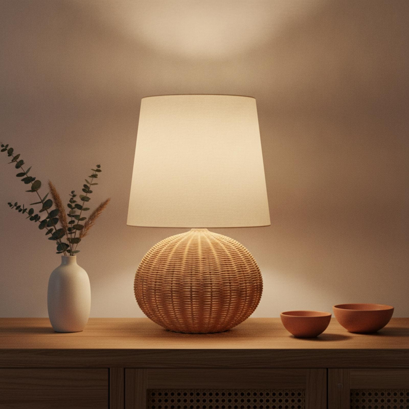 Lampka nocna z rattanową podst – Lighting Decor For Room recenzja i cena