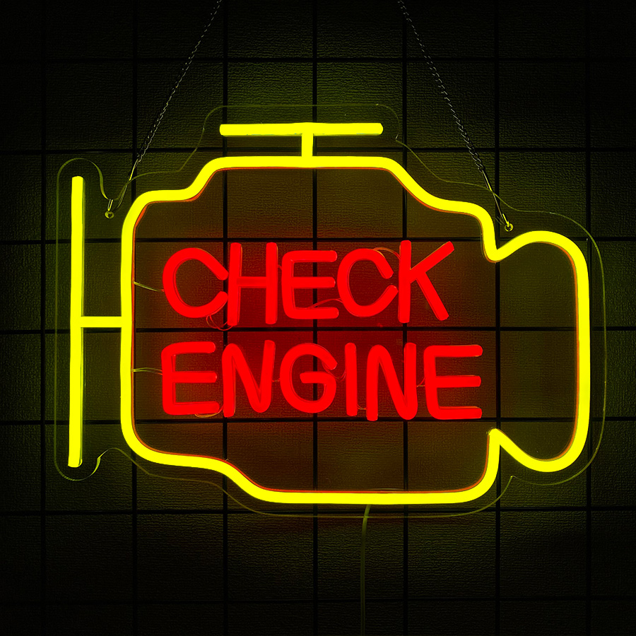 Neonowy szyld Check Engine do  – Lighting Decor Store recenzja i cena