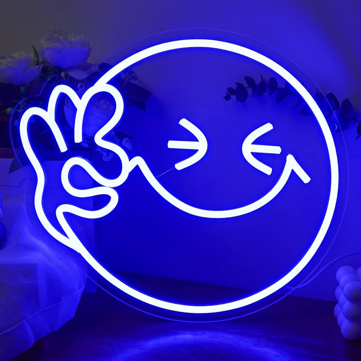 Emoji Uśmiech OK Neonowy Znak  – Ok Lighting Decor recenzja i cena